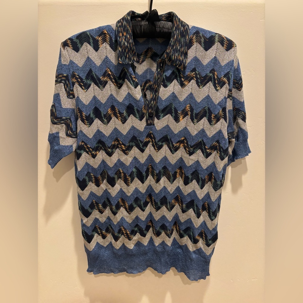 Women’s Missoni Polo Shirt - Blue and Silver